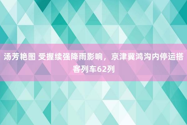 汤芳艳图 受握续强降雨影响，京津冀鸿沟内停运搭客列车62列