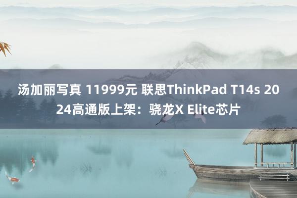 汤加丽写真 11999元 联思ThinkPad T14s 2024高通版上架：骁龙X Elite芯片