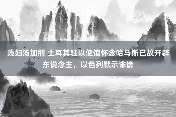 贱妇汤加丽 土耳其驻以使馆怀念哈马斯已故开辟东说念主，以色列默示诽谤