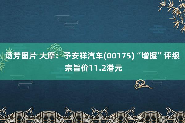 汤芳图片 大摩：予安祥汽车(00175)“增握”评级 宗旨价11.2港元