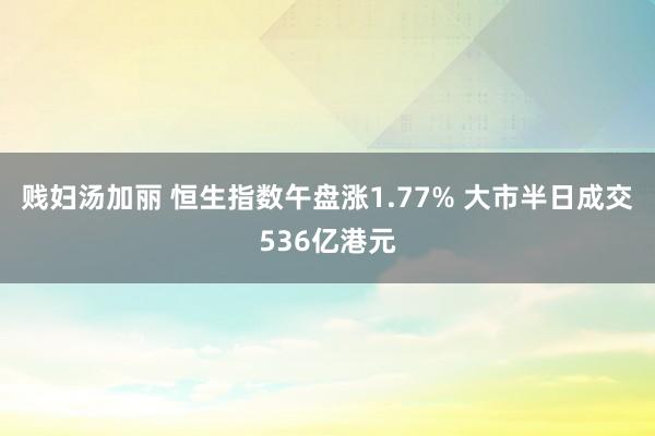 贱妇汤加丽 恒生指数午盘涨1.77% 大市半日成交536亿港元