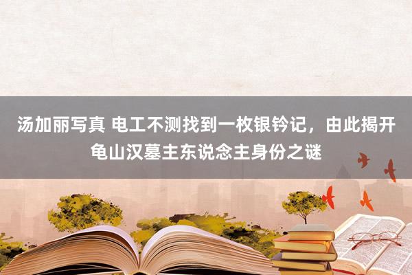 汤加丽写真 电工不测找到一枚银钤记，由此揭开龟山汉墓主东说念主身份之谜