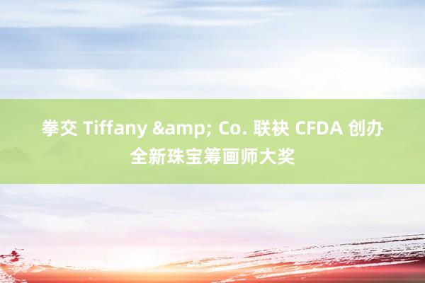 拳交 Tiffany & Co. 联袂 CFDA 创办全新珠宝筹画师大奖