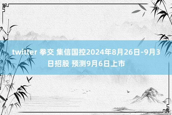 twitter 拳交 集信国控2024年8月26日-9月3日招股 预测9月6日上市