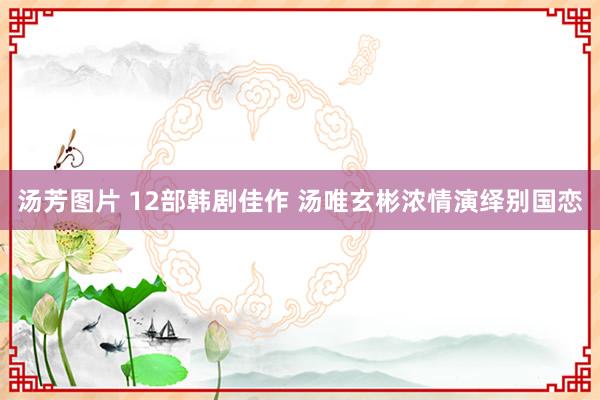 汤芳图片 12部韩剧佳作 汤唯玄彬浓情演绎别国恋