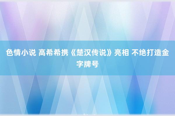 色情小说 高希希携《楚汉传说》亮相 不绝打造金字牌号