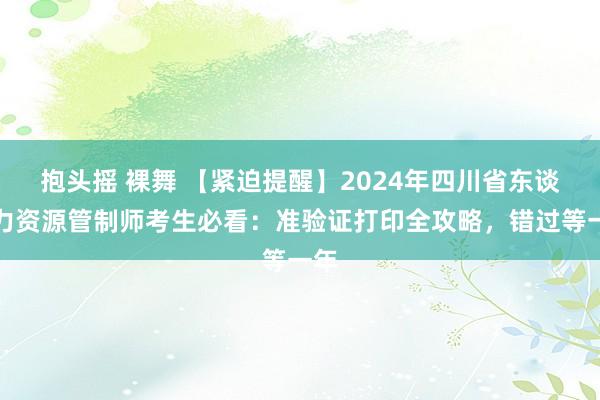 抱头摇 裸舞 【紧迫提醒】2024年四川省东谈主力资源管制师考生必看：准验证打印全攻略，错过等一年